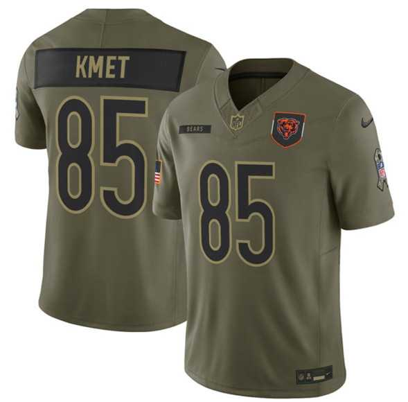 Men%27s Chicago Bears #85 Cole Kmet Olive 2025 Salute to Service Limited Stitched Jersey Dyin->cincinnati bengals->NFL Jersey