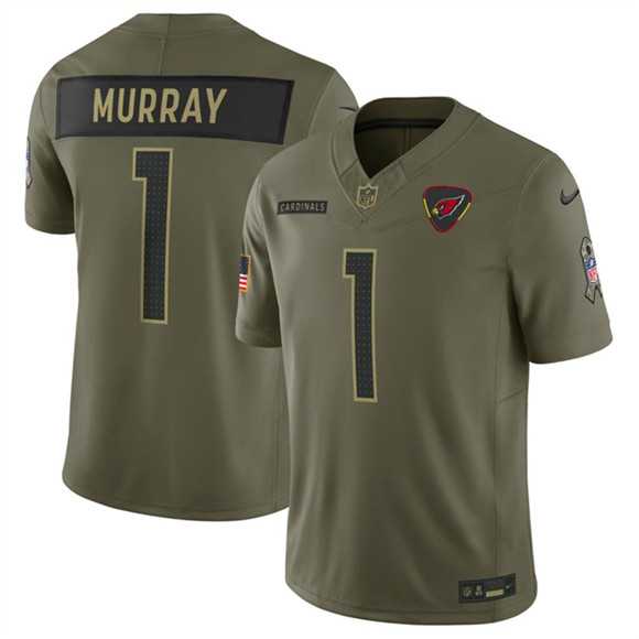 Men%27s Arizona Cardinals #1 Kyler Murray Olive 2025 F.U.S.E. Salute to Service Limited Stitched Jersey Dyin->arizona cardinals->NFL Jersey