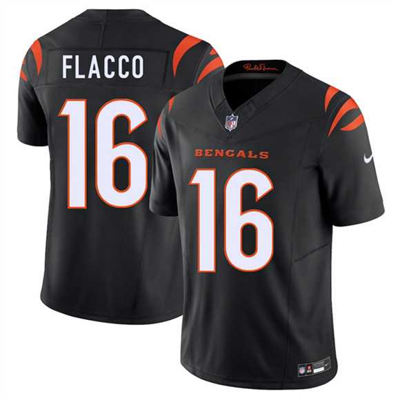 Mens Cincinnati Bengals #16 Joe Flacco Black 2025 F.U.S.E. Vapor Untouchable Limited Stitched Jersey->cincinnati bengals->NFL Jersey