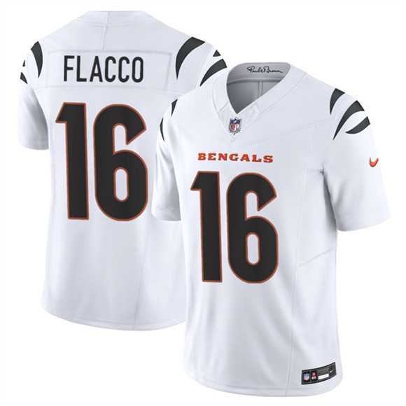 Mens Cincinnati Bengals #16 Joe Flacco White 2025 F.U.S.E. Vapor Untouchable Limited Stitched Jersey->cincinnati bengals->NFL Jersey