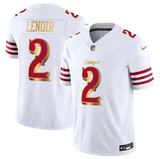 Mens San Francisco 49ers #2 Deommodore Lenoir White Gold 2025 F.U.S.E. Rivalries Vapor Limited Stitched Jersey->san francisco 49ers->NFL Jersey
