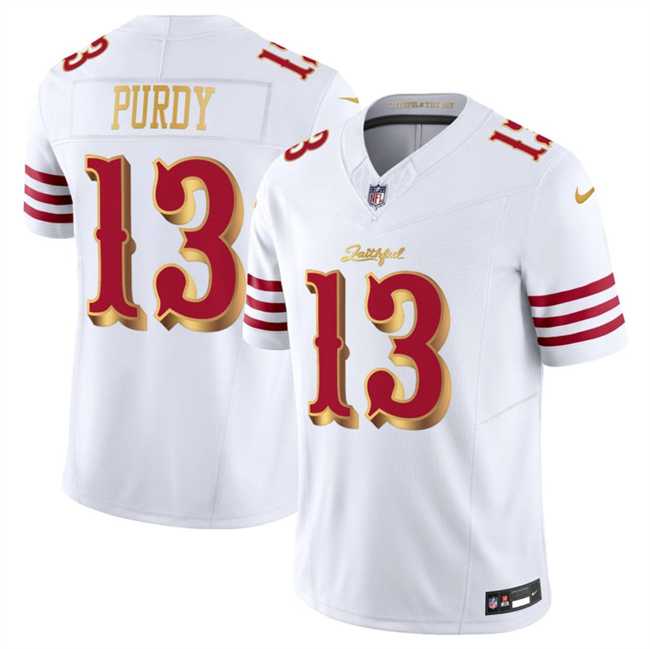 Mens San Francisco 49ers #13 Brock Purdy White Gold 2025 F.U.S.E. Rivalries Vapor Limited Stitched Jersey->san francisco 49ers->NFL Jersey