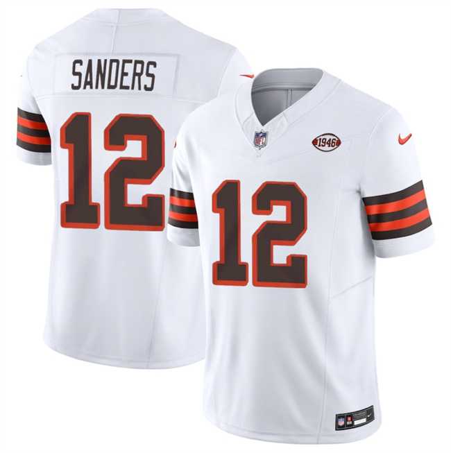Men & Women & Youth Cleveland Browns #12 Shedeur Sanders White 2025 Draft 1946 Collection F.U.S.E. Vapor Limited Stitched Jersey->cleveland browns->NFL Jersey