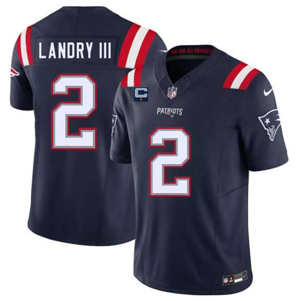 Mens New England Patriots #2 Harold Landry III Navy 2025 F.U.S.E. With 1-Star C Patch Vapor Limited Stitched Jersey Dzhi->new england patriots->NFL Jersey