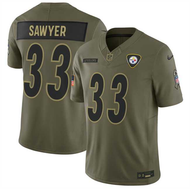 Men%27s Pittsburgh Steelers #33 Jack Sawyer Olive 2025 F.U.S.E. Salute to Service Limited Stitched Jersey Dyin->pittsburgh steelers->NFL Jersey