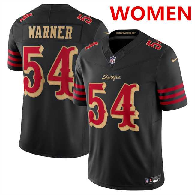 Womens San Francisco 49ers #54 Fred Warner Black 2025 F.U.S.E. Rivalries Vapor Limited Stitched Jersey Dzhi->san francisco 49ers->NFL Jersey