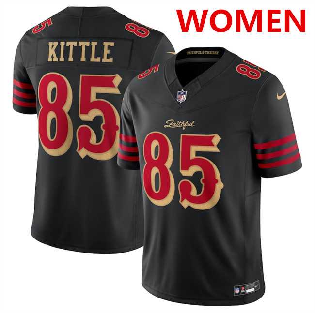 Womens San Francisco 49ers #85 George kittle Black 2025 F.U.S.E. Rivalries Vapor Limited Stitched Jersey Dzhi->san francisco 49ers->NFL Jersey