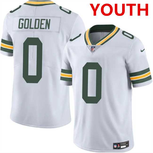 Youth Green Bay Packers #0 matthew golden white 2025 Vapor Untouchable Limited Stitched Jersey Dzhi->green bay packers->NFL Jersey