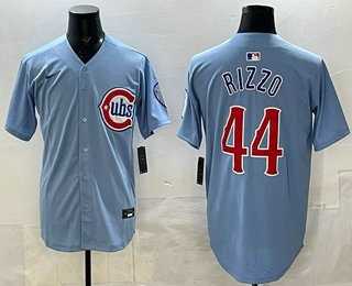 Men%27s Chicago Cubs #44 Anthony Rizzo Baby Blue Limited Jersey->customized nfl jersey->Custom Jersey