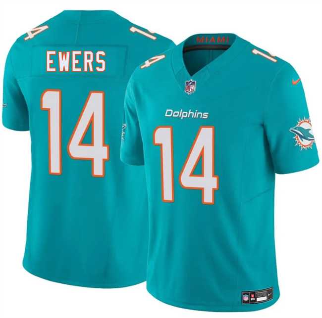 Men & Women & Youth Miami Dolphins #14 Quinn Ewers Aqua 2025 Draft F.U.S.E. Vapor Limited Stitched Jersey->miami dolphins->NFL Jersey