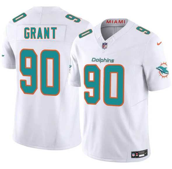 Men & Women & Youth Miami Dolphins #90 Kenneth Grant White 2025 Draft F.U.S.E. Vapor Limited Stitched Jersey->miami dolphins->NFL Jersey