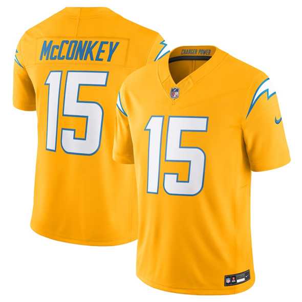 Men & Women & Youth Los Angeles Chargers #15 Ladd McConkey Gold 2025 F.U.S.E. AlternateVapor Limited Stitched Jersey->los angeles chargers->NFL Jersey