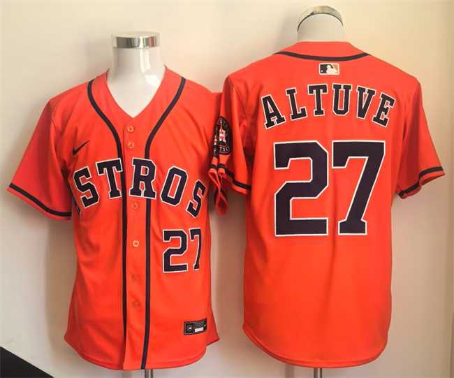 Men%27s Houston Astros #27 Jose Altuve Orange Limited Stitched Jersey->chicago cubs->MLB Jersey