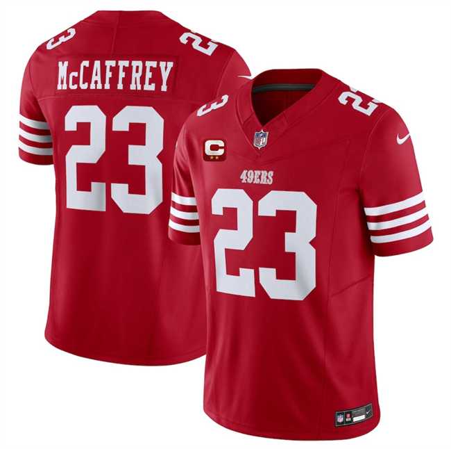 Mens San Francisco 49ers #23 Christian McCaffrey Red 2025 F.U.S.E. With 2-Star C Patch Vapor Untouchable Limited Stitched Jersey Dzhi->san francisco 49ers->NFL Jersey