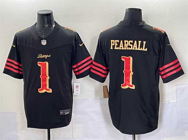 Mens San Francisco 49ers #1 Ricky Pearsall Black 2025 F.U.S.E. Rivalries Vapor Limited Stitched Jersey Dzhi->san francisco 49ers->NFL Jersey