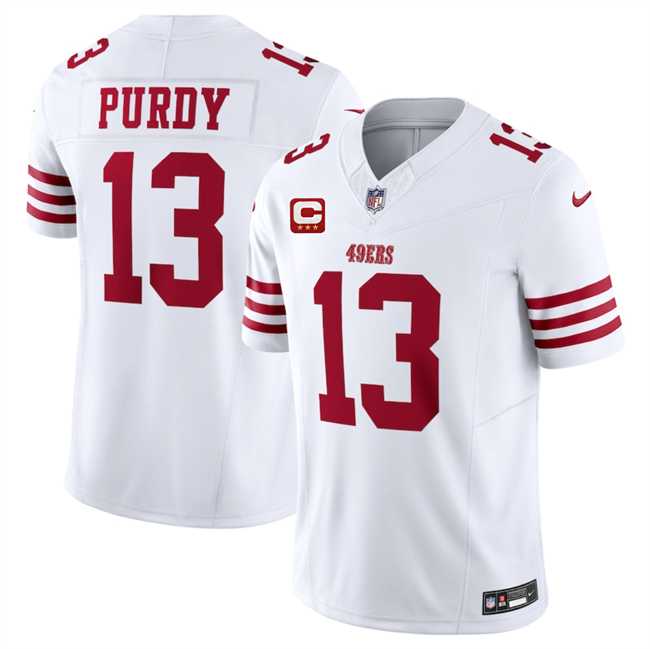 Mens San Francisco 49ers #13 Brock Purdy White 2025 F.U.S.E. With 3-Star C Patch Vapor Untouchable Limited Stitched Jersey Dzhi->san francisco 49ers->NFL Jersey