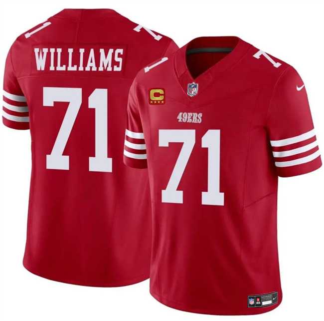 Mens San Francisco 49ers #71 Trent Williams Red 2025 F.U.S.E. With 4-Star C Patch Vapor Untouchable Limited Stitched Jersey Dzhi->san francisco 49ers->NFL Jersey