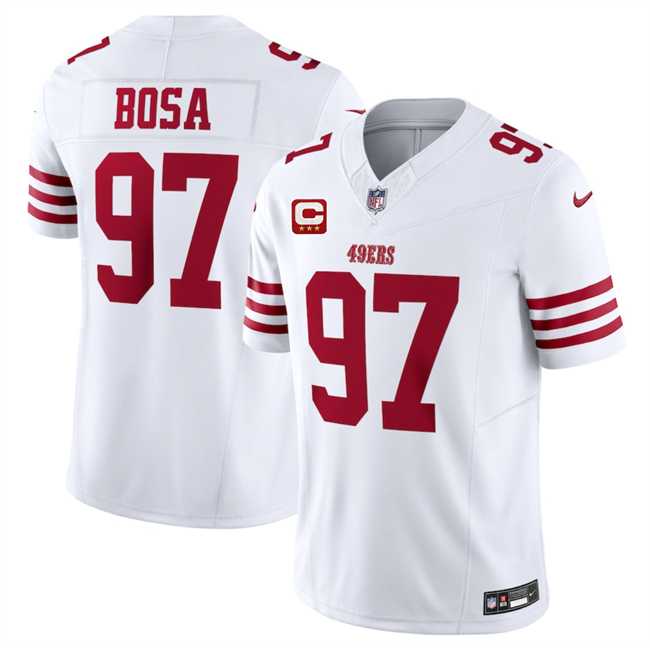 Mens San Francisco 49ers #97 Nick Bosa White 2025 F.U.S.E. With 3-Star C Patch Vapor Untouchable Limited Stitched Jersey Dzhi->san francisco 49ers->NFL Jersey