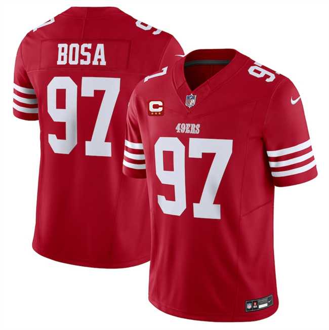 Mens San Francisco 49ers #97 Nick Bosa Red 2025 F.U.S.E. With 3-Star C Patch Vapor Untouchable Limited Stitched Jersey Dzhi->san francisco 49ers->NFL Jersey