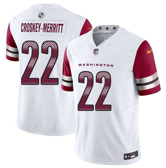 Mens Washington Commanders #22 Jacory Croskey-Merritt White 2025 F.U.S.E. Vapor Limited Stitched Jersey Dzhi->washington commanders->NFL Jersey