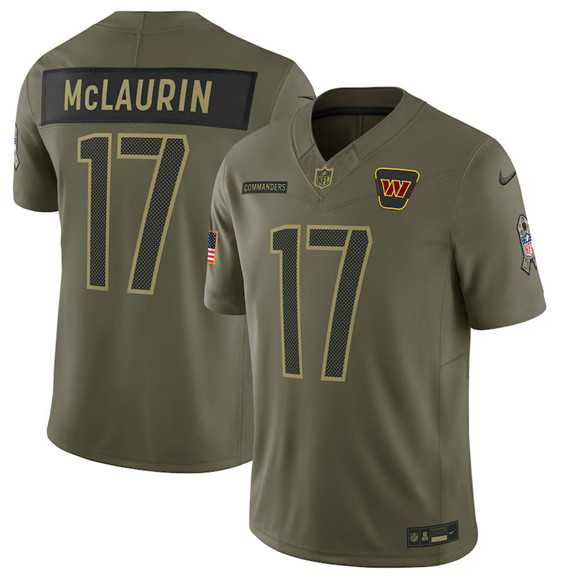 Mens Washington Commanders #17 Terry McLaurin Olive 2025 Salute to Service Limited Stitched Jersey Dyin->washington commanders->NFL Jersey