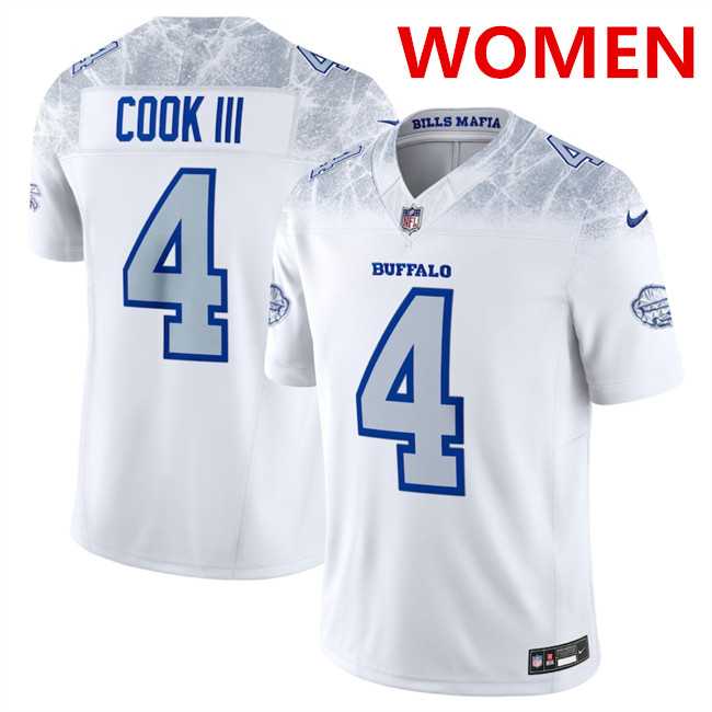 Women%27s Buffalo Bills #4 James Cook III White 2025 F.U.S.E. %27Rivalries%27 Vapor Untouchable Stitched Jersey Dzhi->washington commanders->NFL Jersey