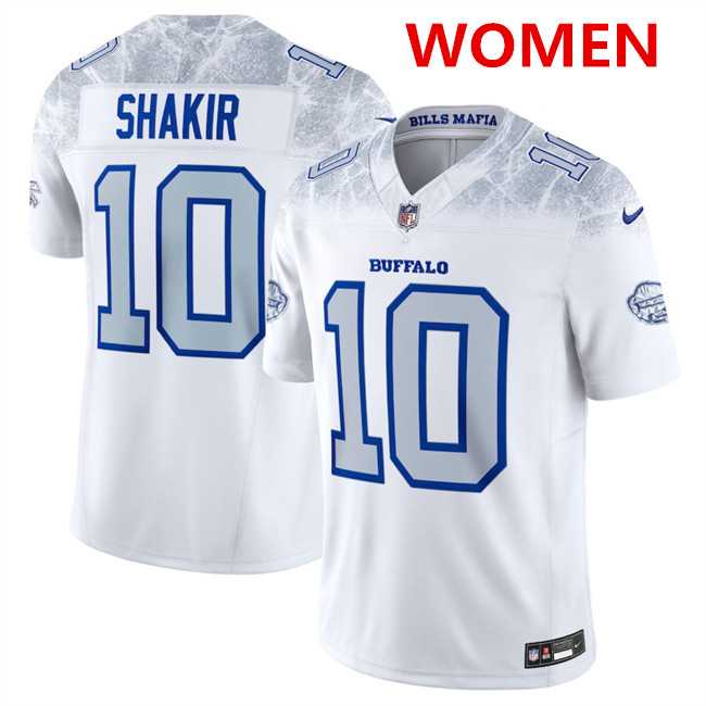 Women%27s Buffalo Bills #10 Khalil Shakir White 2025 F.U.S.E. %27Rivalries%27 Vapor Untouchable Stitched Jersey Dzhi->buffalo bills->NFL Jersey