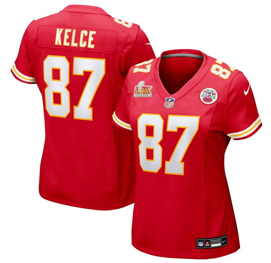 Women's Nike #87 Travis Kelce Red Kansas City Chiefs Super Bowl LIX Game Jersey->women nfl jersey->Women Jersey
