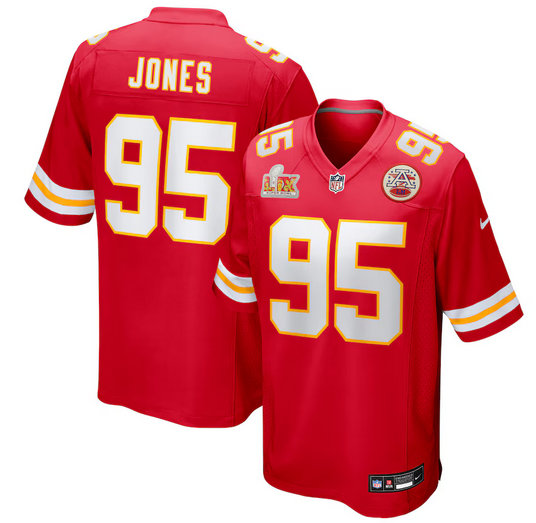 Men's Nike #95 Chris Jones Red Kansas City Chiefs Super Bowl LIX Game Jersey->kansas city chiefs->NFL Jersey